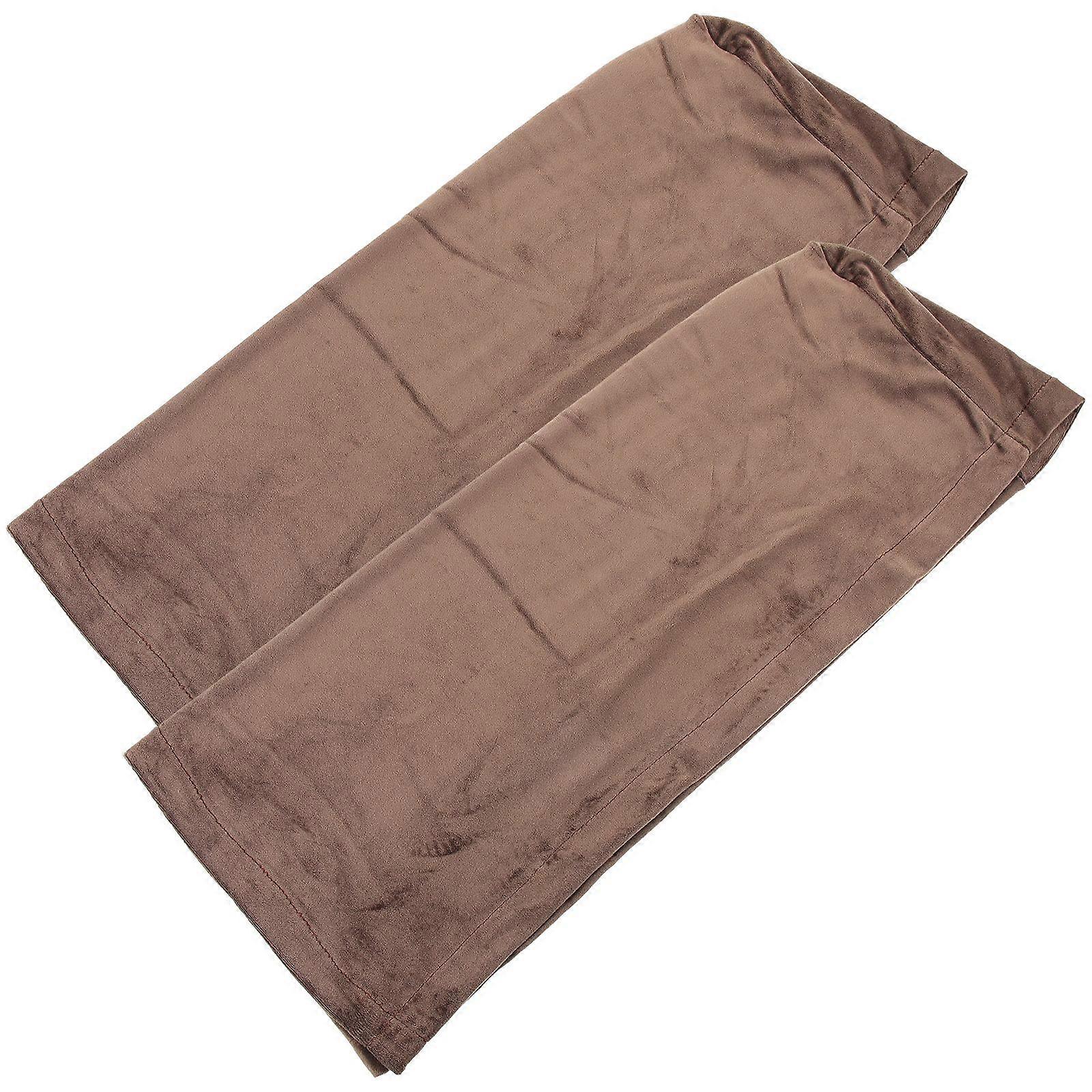 2Pcs Universal Sofa Armrest Cover Elastic Armrest Protector Solid Color Armrest Protective Cloth Khaki