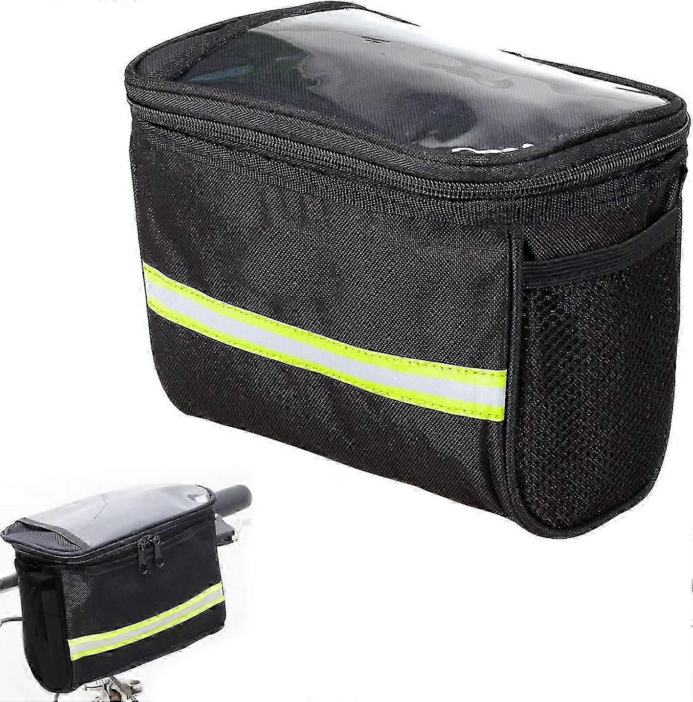 Bicycle Organizer Bag - Waterproof Handlebar Basket Bag (black)