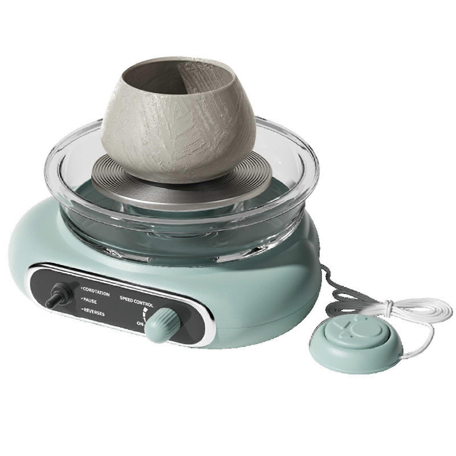 Potter's Wheel, Potter's Wheel Ceramic Machine, Continuous Speed Adjustment, Ceramic Turntable Machine, Art, DIY Tool Set for Beginners (Green)