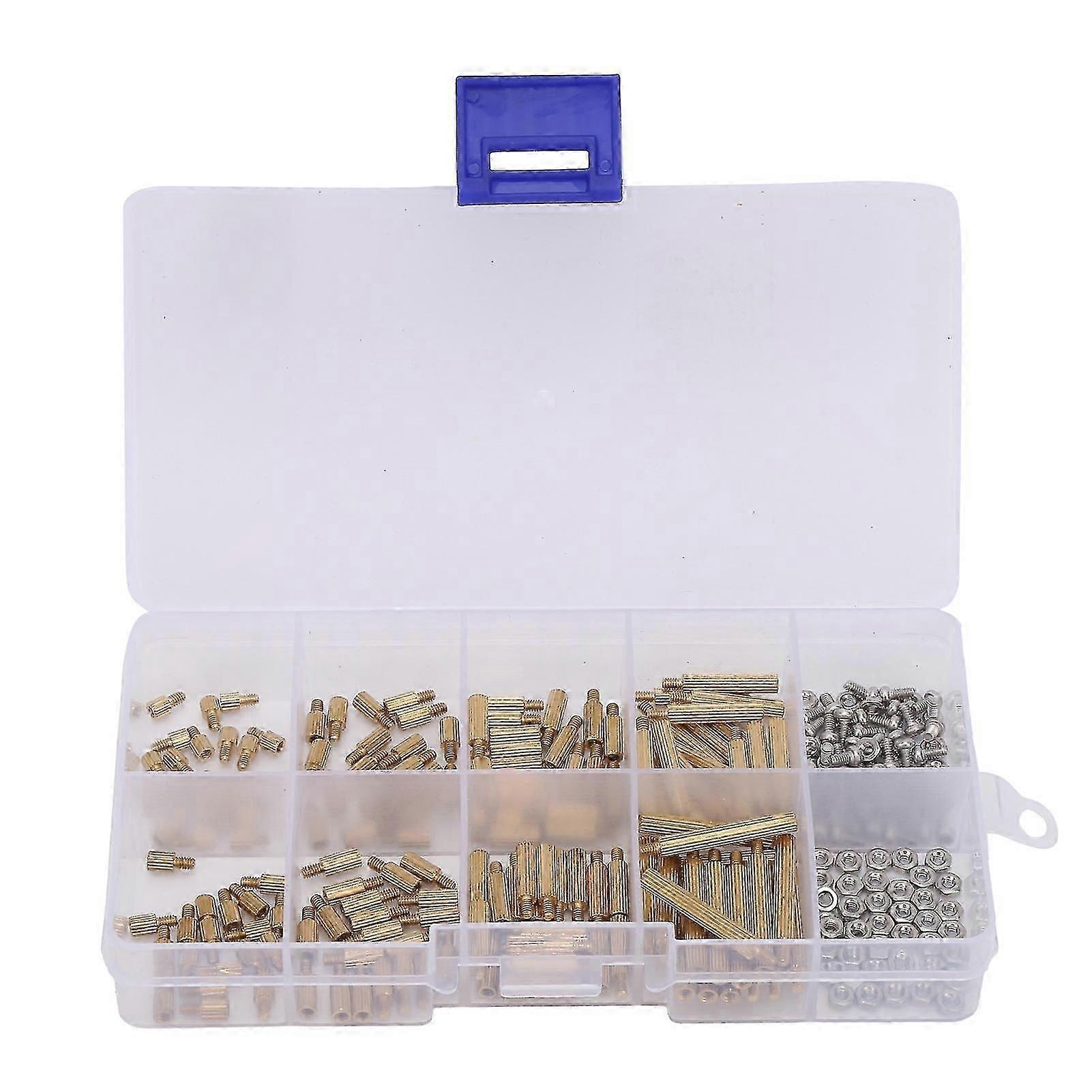 260pcs Abstandshalter Kit Mutter Sortimentskasten Messing Gewinde Industriebedarf M2