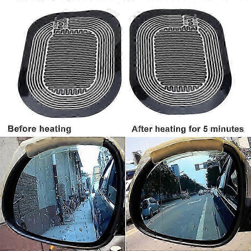 Universal DC 12V Car Side Wing Mirror Heating Pad for Quick Warmth and Defogging of Rearview Mirrors, Compatible with Various Vehicle Brands