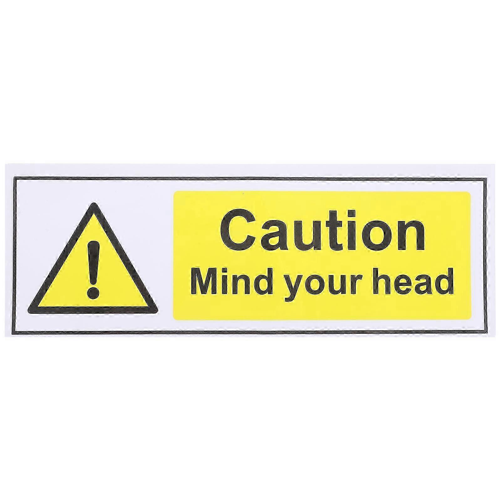 Warning and Caution Stickers with Mind Your Head Design Self-Adhesive