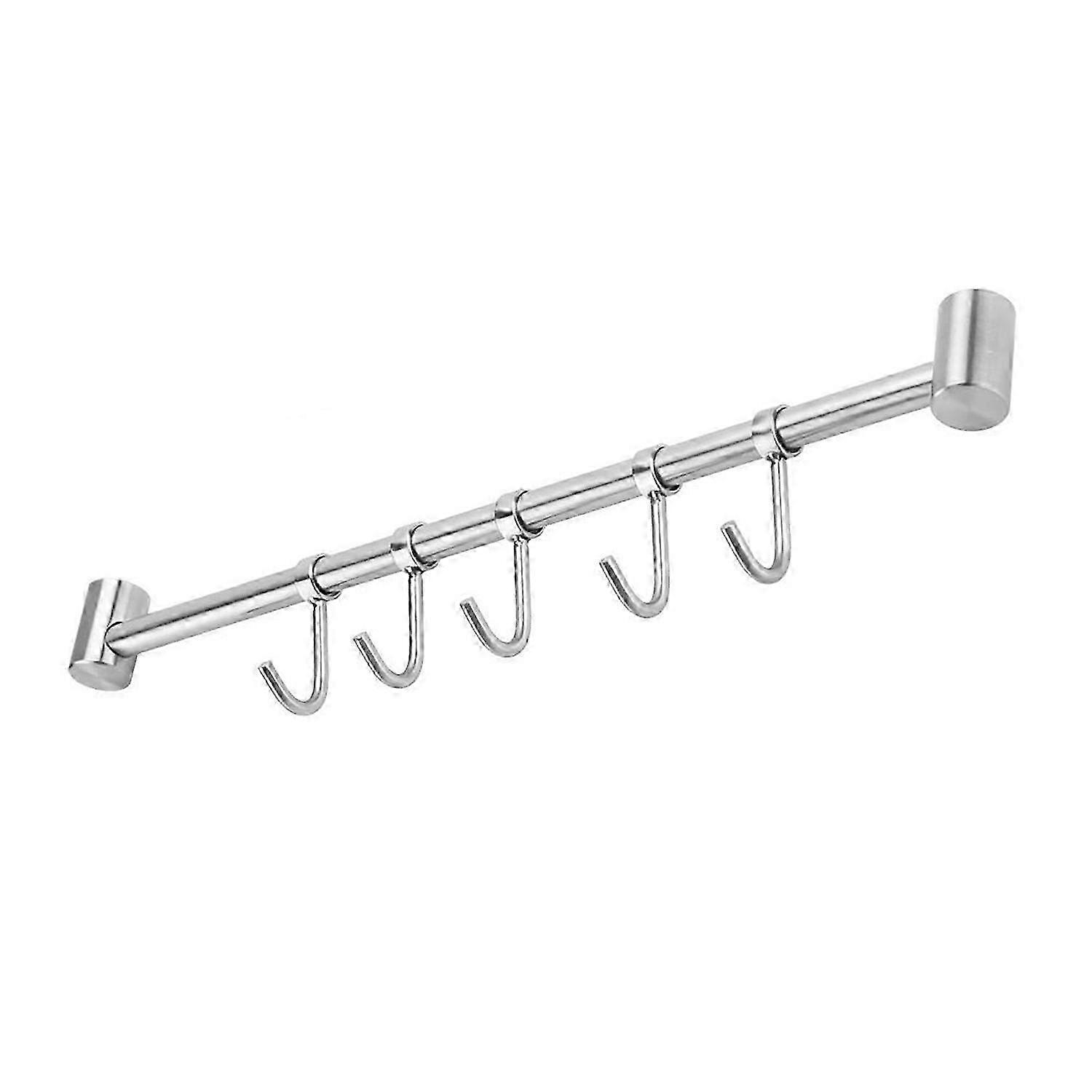 Stainless steel kitchen hanging strip designed to hold 5 hooks - versatile kitchen railing hanging bar for organization purposes
