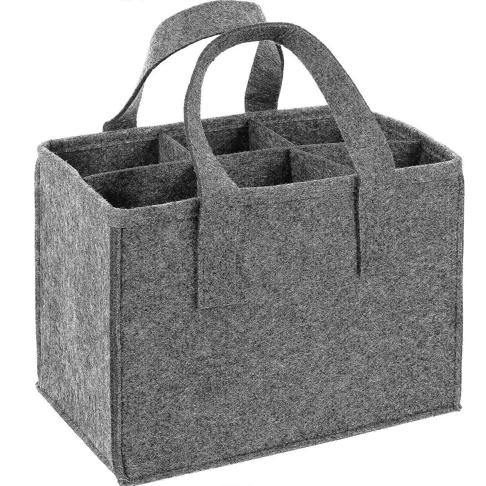 Felt Carrier Bag with Compartments, Lightweight Portable Storage Tote for , Beer, and Beverages, Reusable Party and Holiday Bag for Easy Transport
