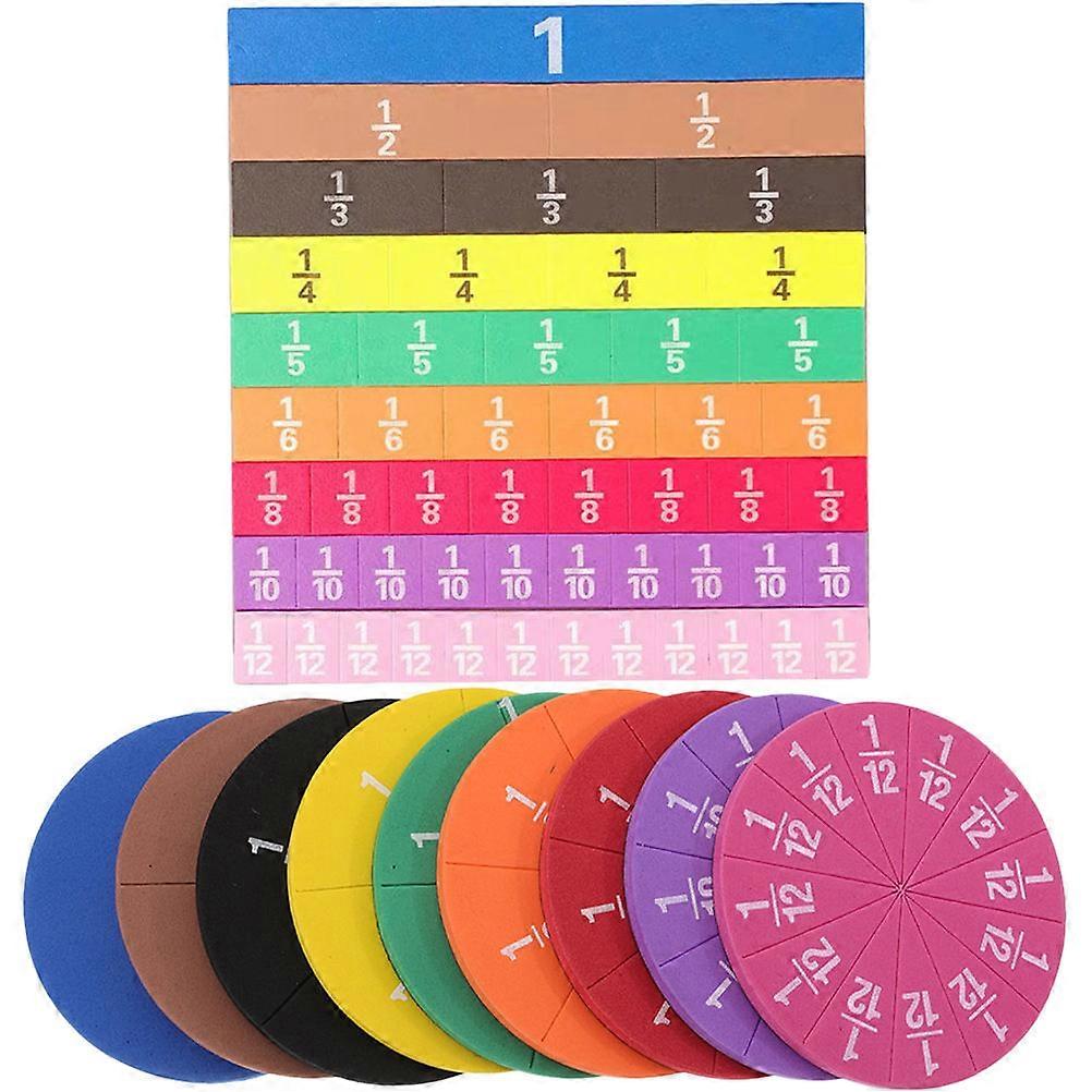 2 Sets Magnetic Fraction Circles Trays for Math Education Teaching Tools for School and Home Learning