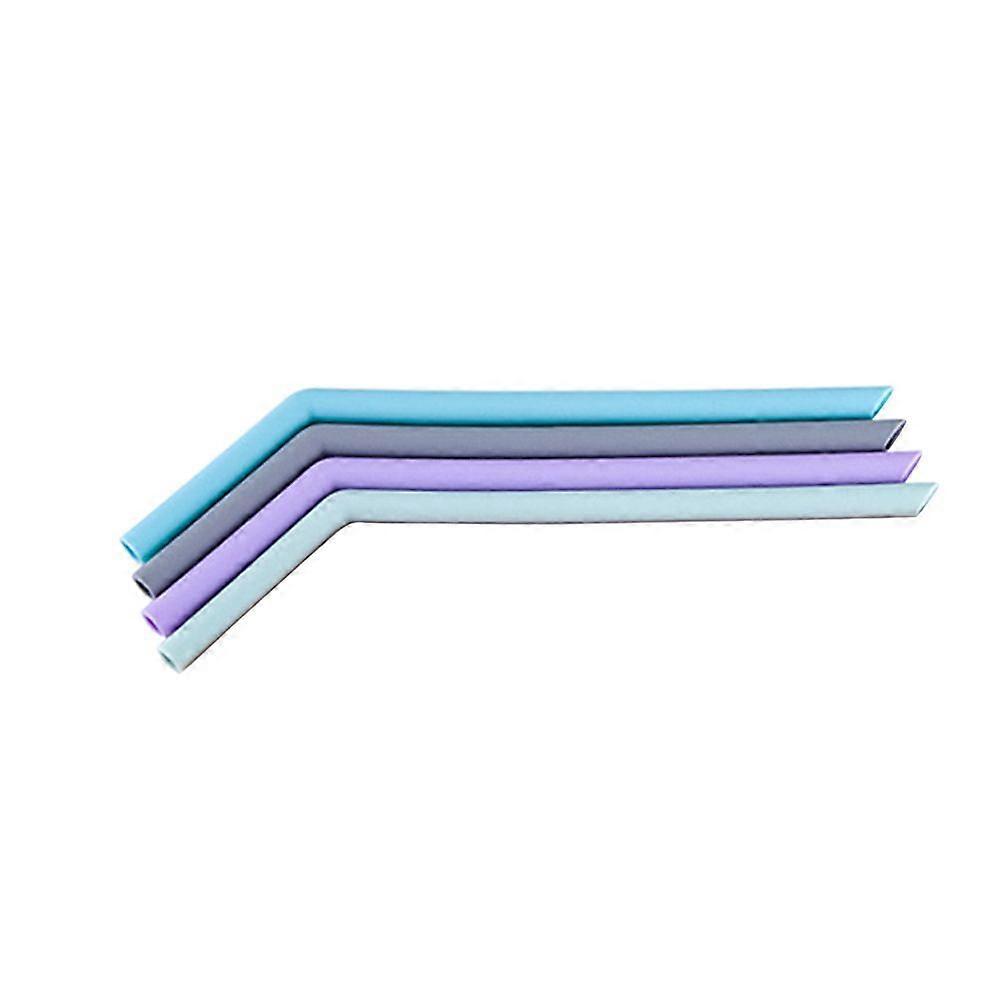 4pcs/set Silicone Drinking Straws Bendy Reusable Drinking Tubes in Bright Color(Assorted Color)