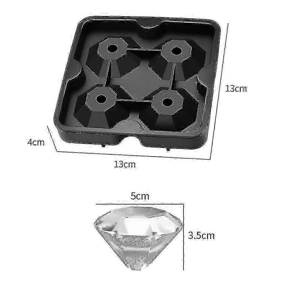 Silicone Ice Mold 3d Diamond Ice Cube Mold Whisky Ice Cube Ball Maker