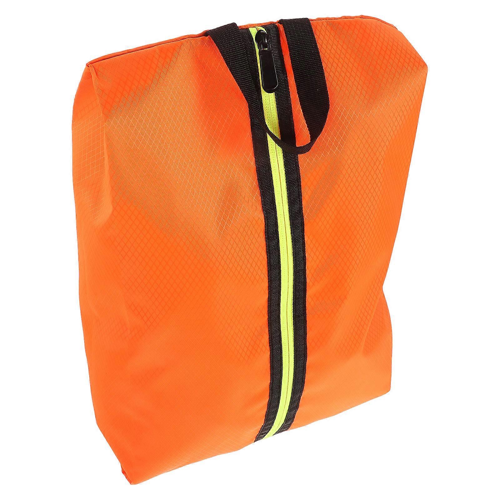 Shoe Organizer For Travel Shoes Pouch Zipper Storage Pouch Dustproof Moisture-Proof Orange 1Pcs