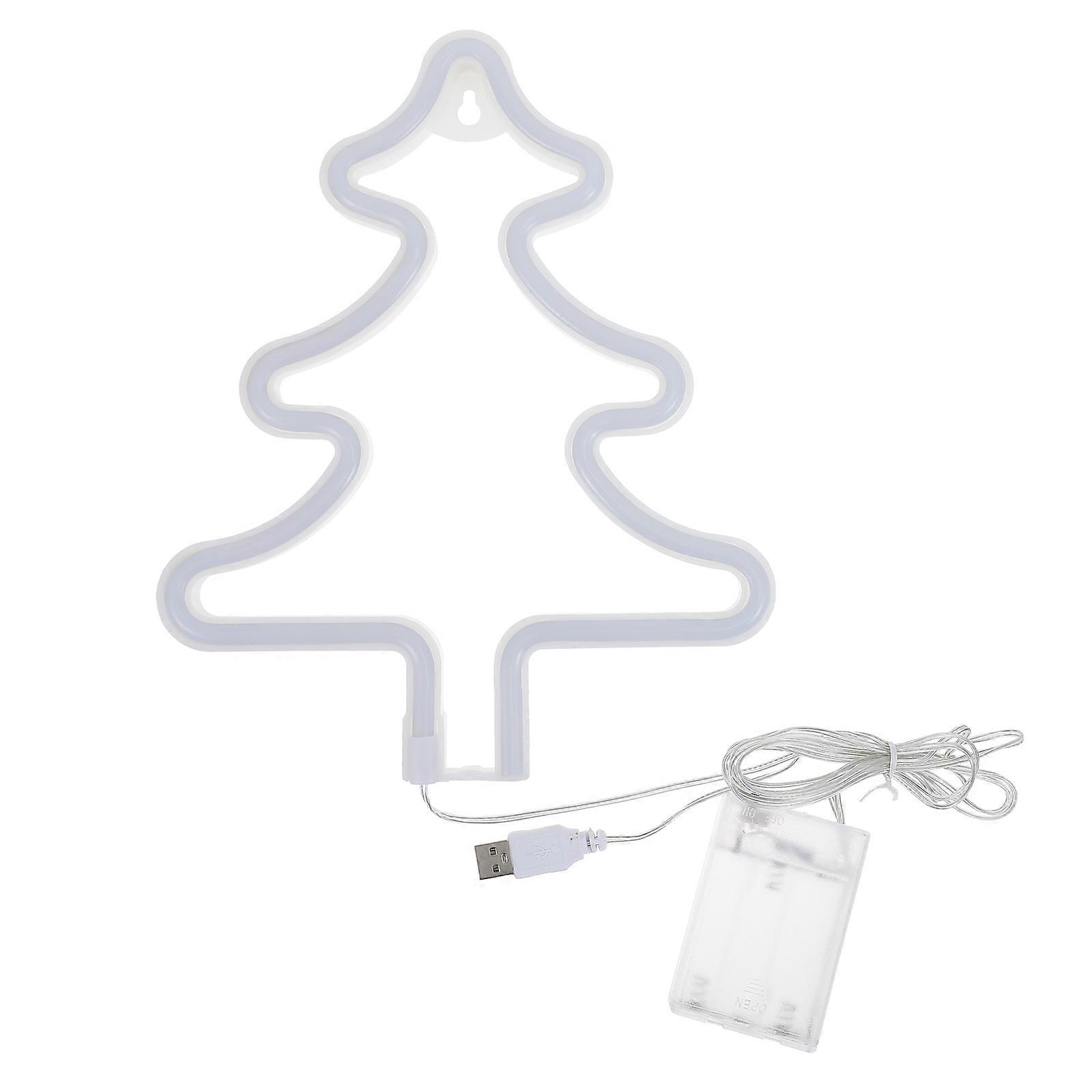 Neon Sign Lamp Tree Night Lamp White Usb Powered Holiday Decorations 1Pack