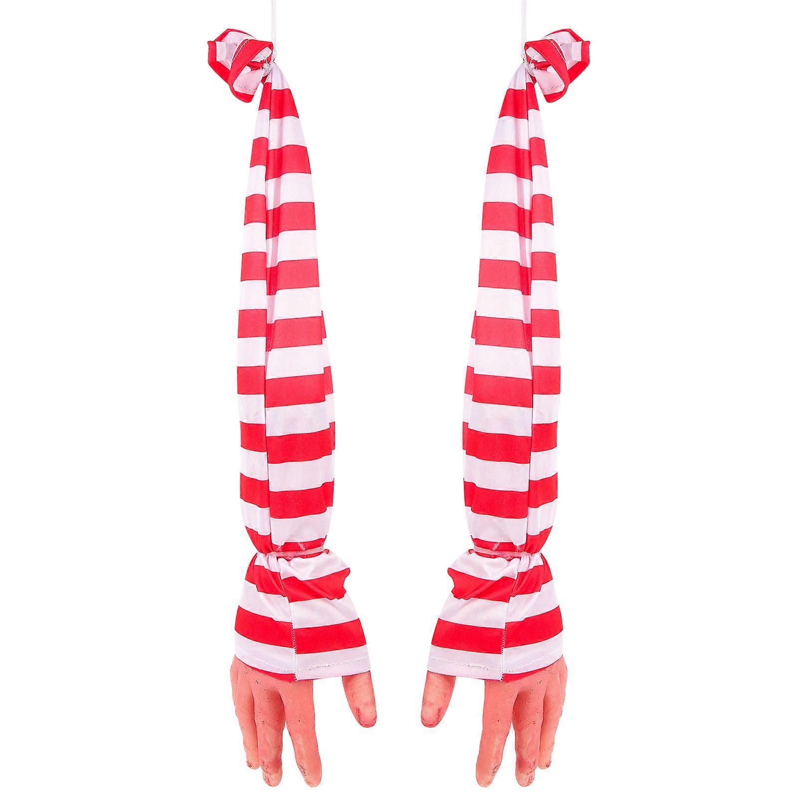 Hand Prop for Halloween Broken Hand Prosthesis Gloves Haunted House Decoration Red 30x10cm 2Pcs