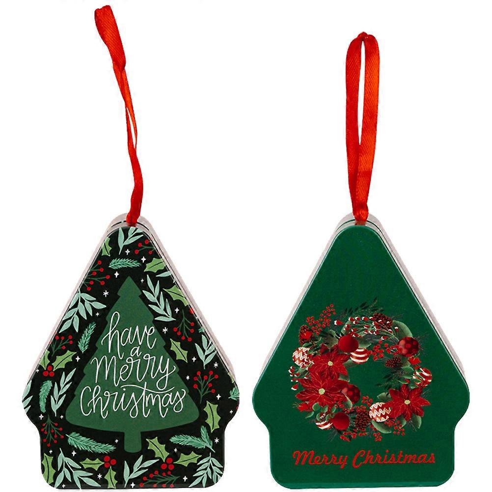 2Pcs Unique Tin Candy Box For Festival Parties Efficient Food Packaging With Decorative Design