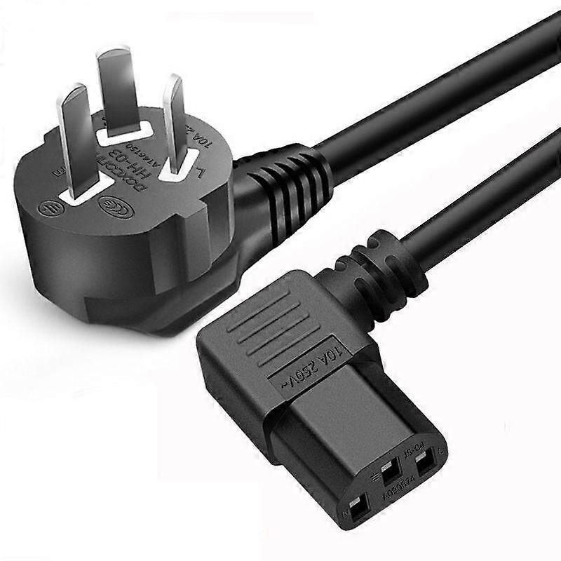 Long elbow power cord national standard suffix 90 degree 10A three-plug power cord