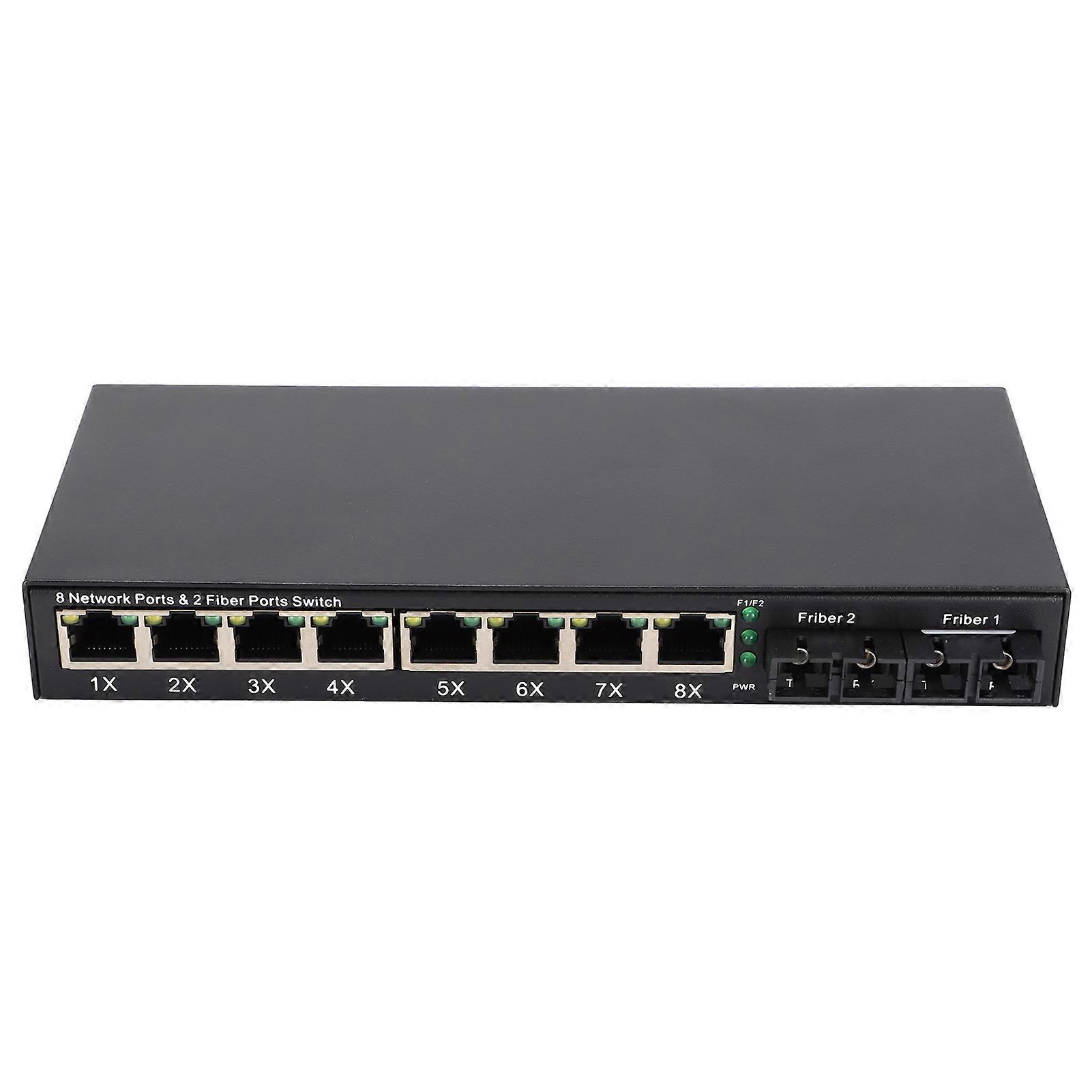 10/100/1000M 2-Fiber RJ45 Ethernet Media Converter 8-Port Single-Mode Dual-Fiber for IEEE802.3Z/AB 1000Base-SXLX