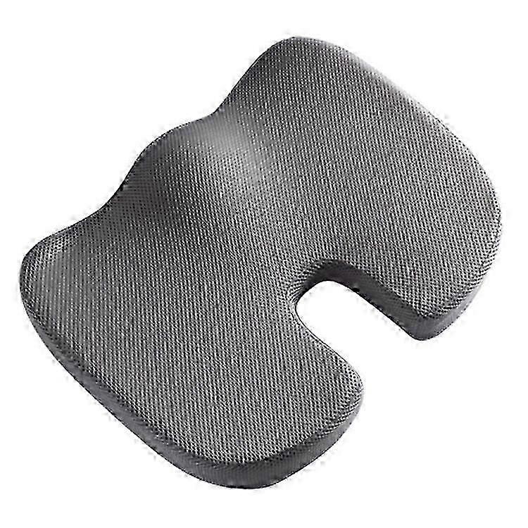 1PC U-Shaped Memory Foam Coccyx Pillow for Sciatica Pain Relief - Grey