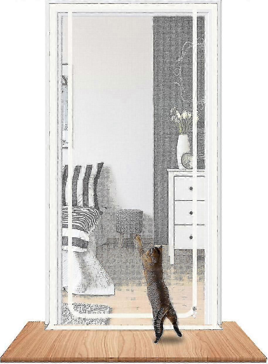 ドアはドアサイズ90cm x 210cm、犬の猫の蚊のための厚い頑丈なペットスクリーンドア、居間、寝室、台所、パティオ、コーに適しています