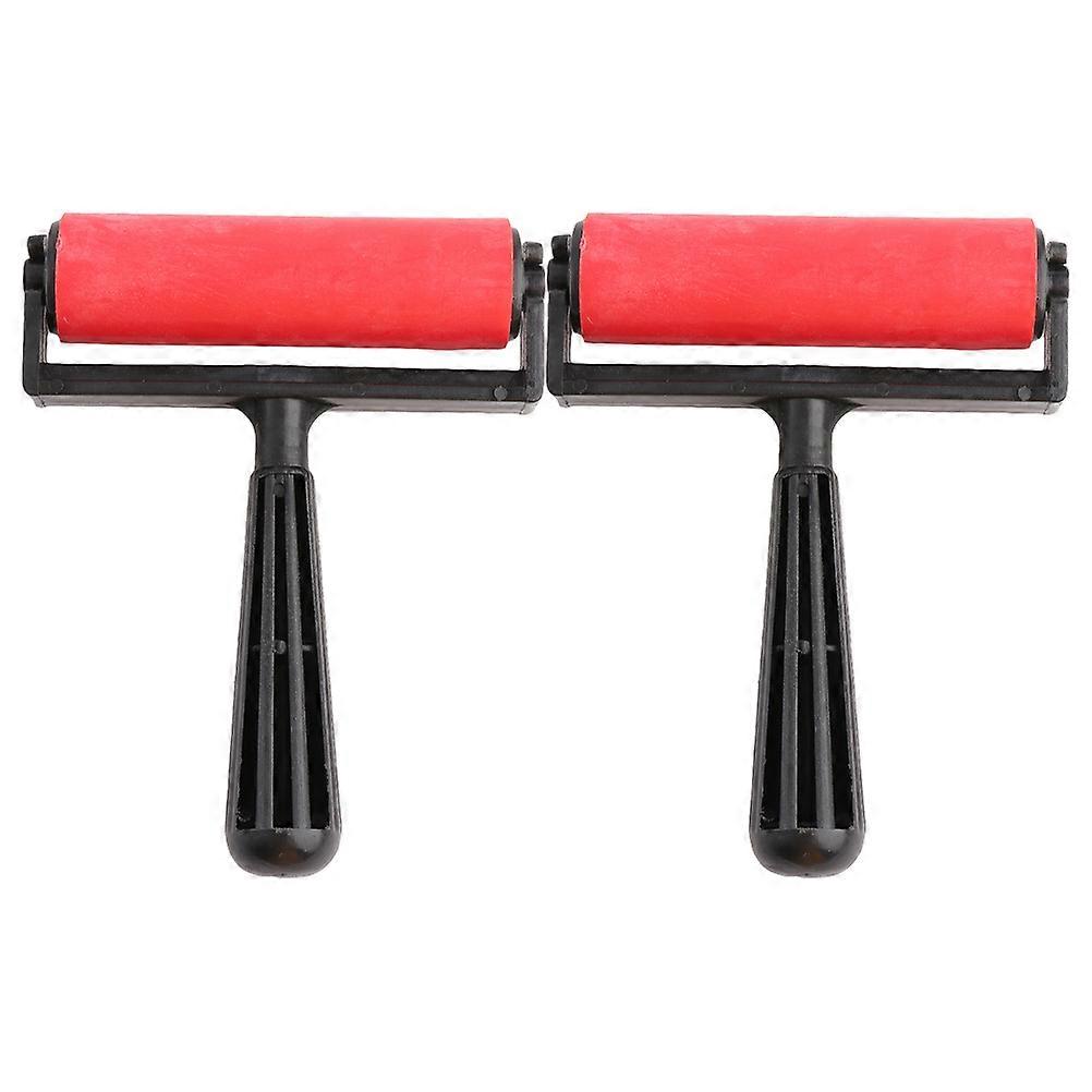 Durable Plastic Printmaking Rollers with Comfortable Handle for Easy Use 2 Pcs