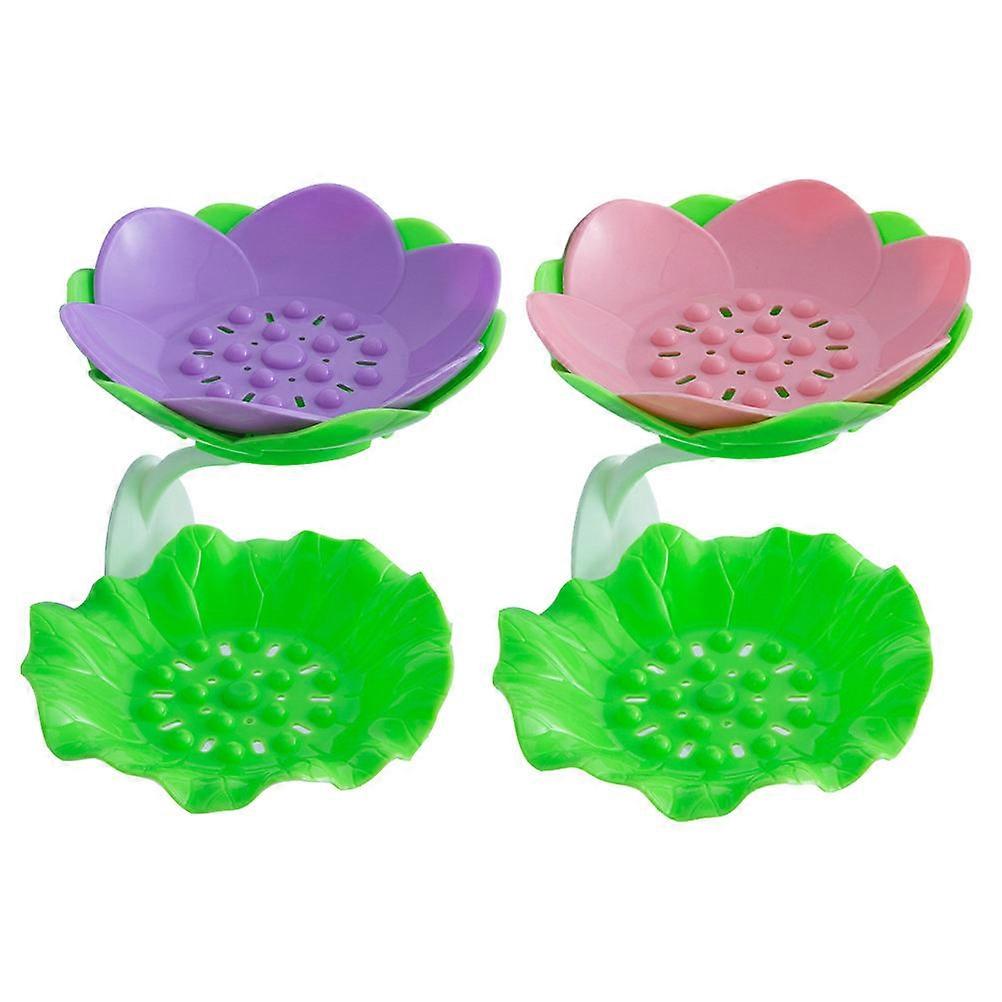 Soap Boxes for Bathroom Use Made of Polypropylene Assorted Color 2 Pieces