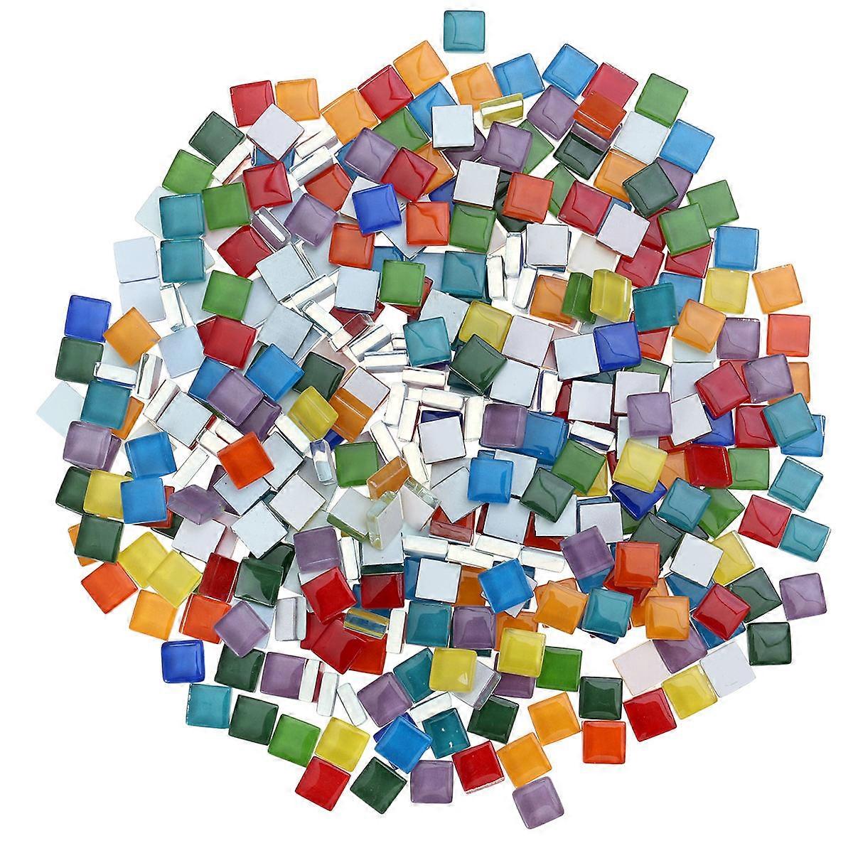 Craft Glass Pieces Square Mosaics Material Diy Crafts Assorted Color 1x1cm 360Set