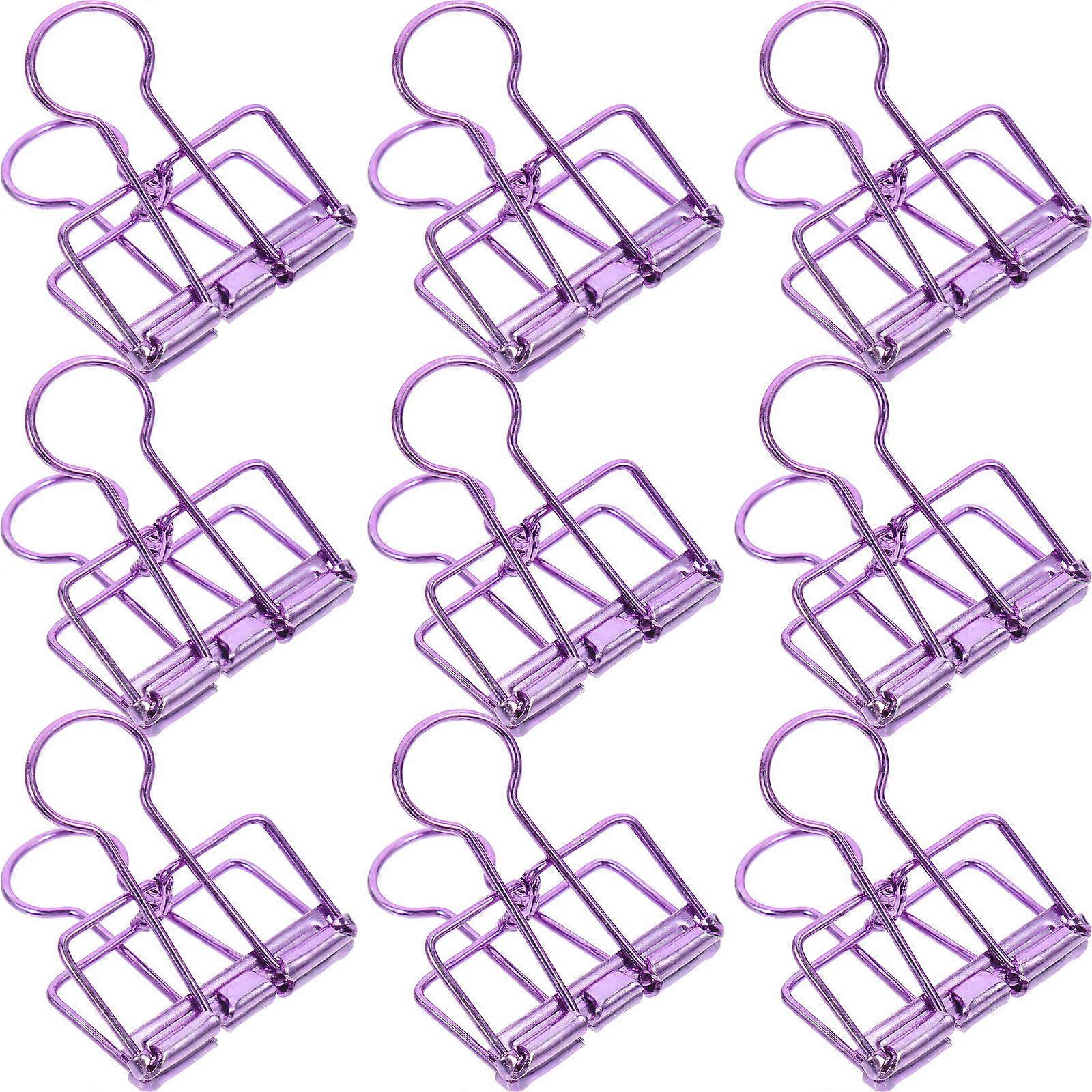 10pcs Strong Metal Binder Clips for Office & School – Medium Purple Paper Clamps for Document Organization – Essential for Students & Teachers