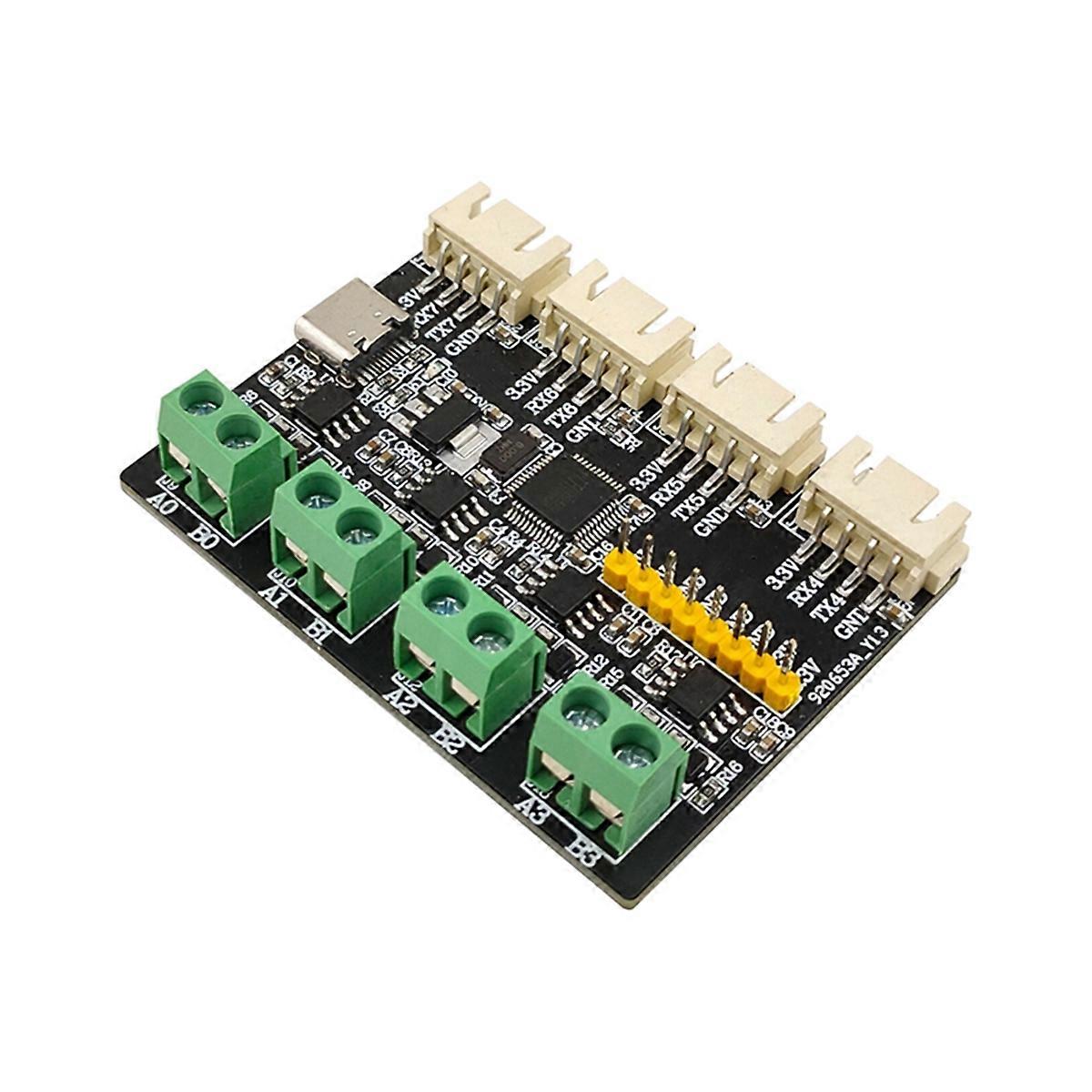 USB naar 4-weg RS485 + 4-weg TTL/UART-convertermodule Multi-poort CH348-uitbreidingsmodule USB naar Seri