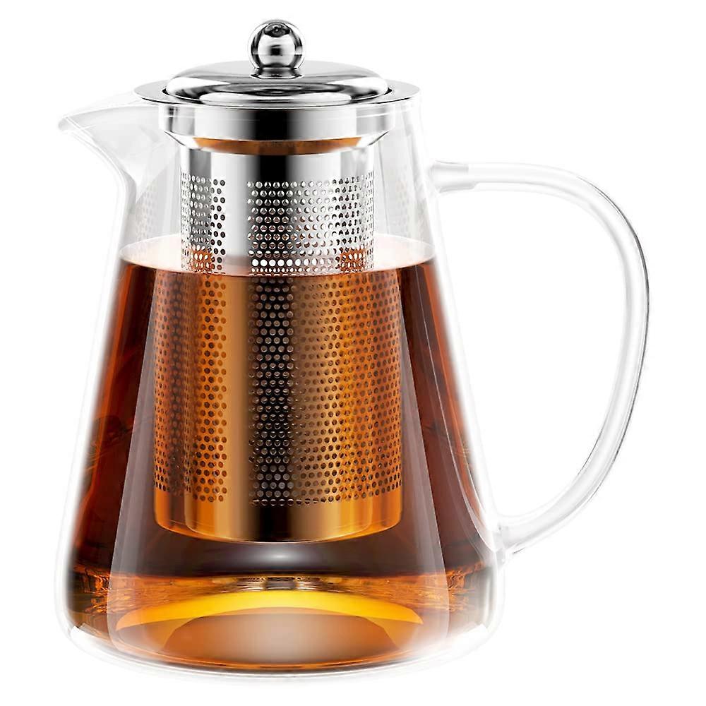 Glass Teapot with Strainer Insert, Borosilicate Glass Tea Service