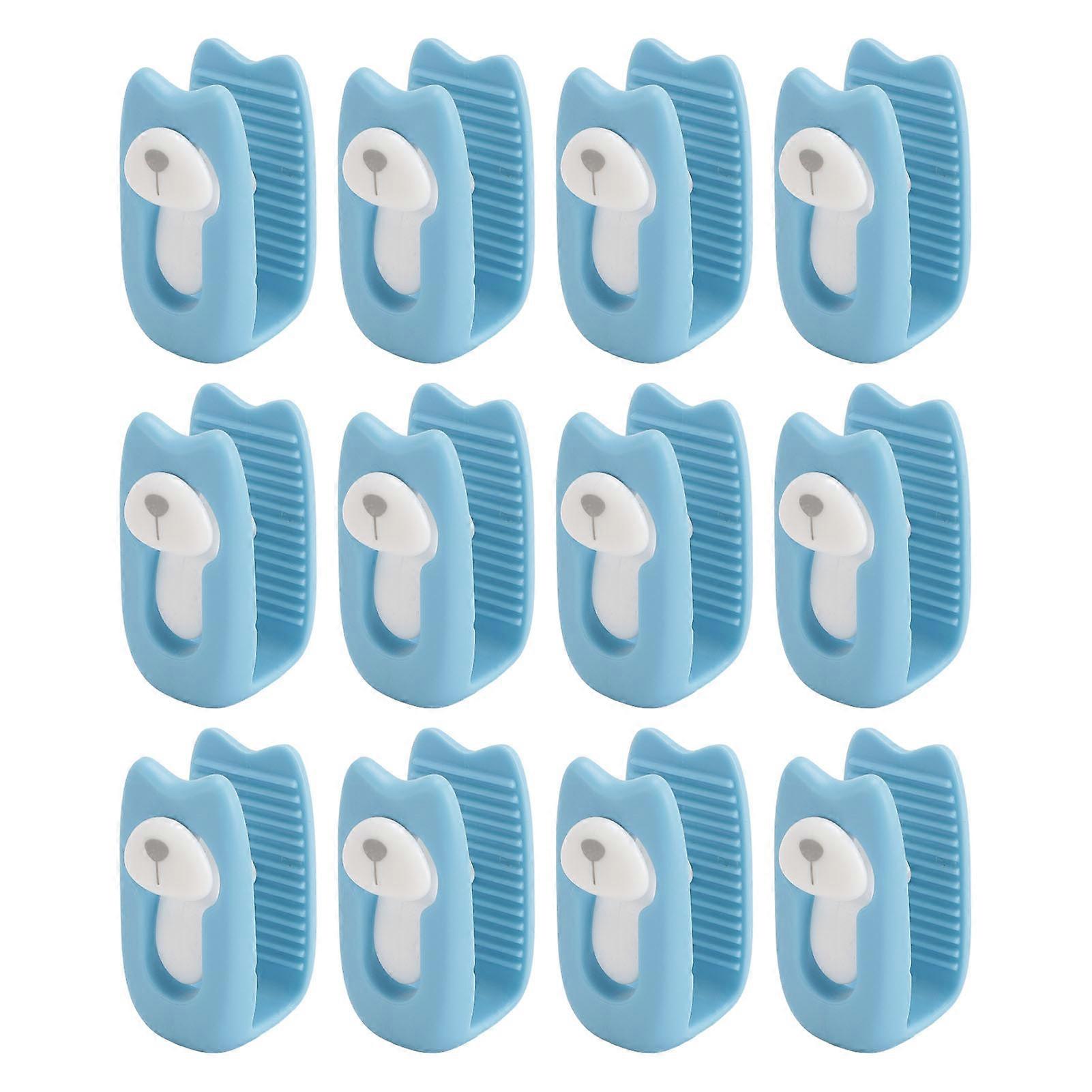 12PCS Duvet Clips Prevent Shifting Comforter Fasteners Plastic Clamp for Down Quilt Blanket Bed Sheet Blue