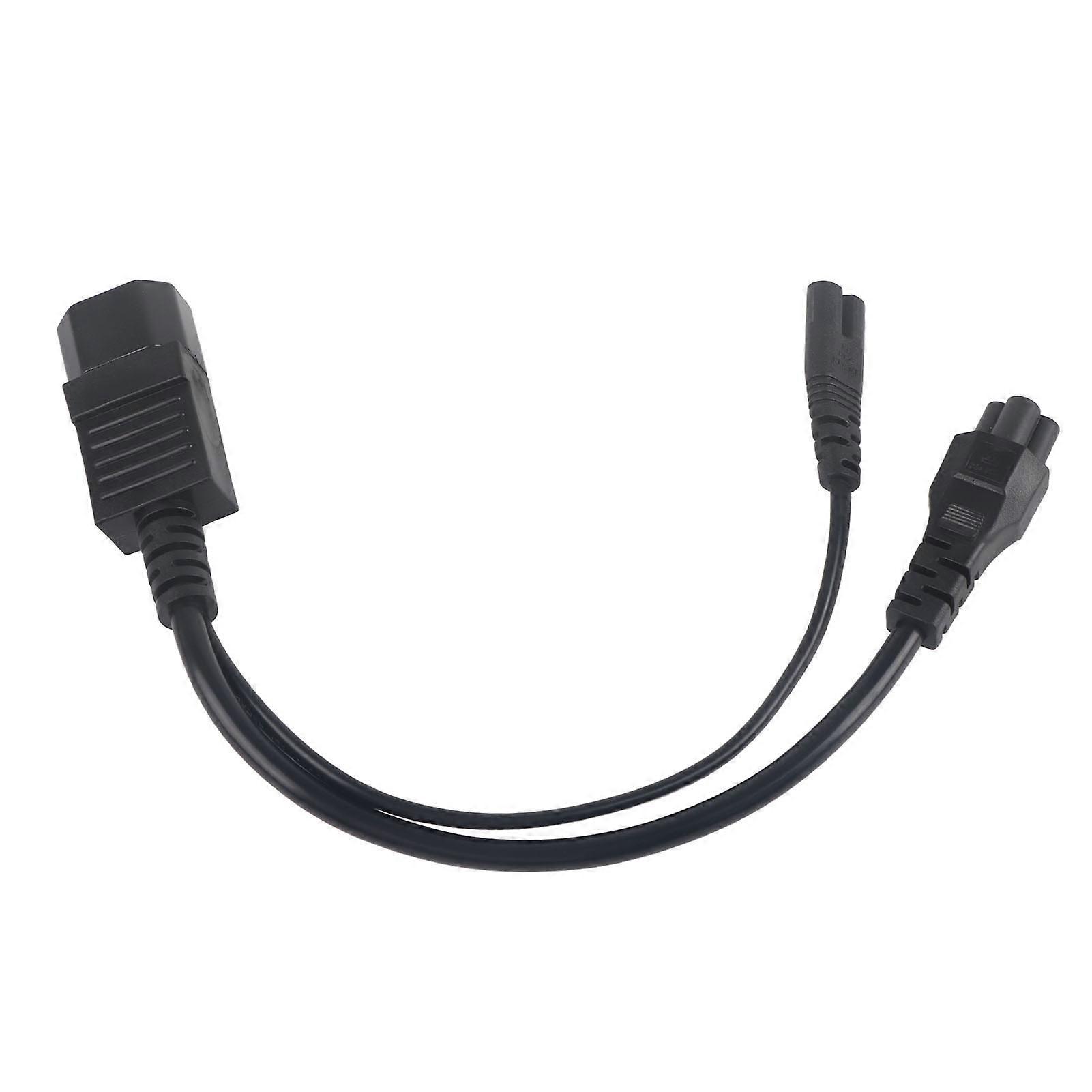 IEC320 C14 Male to C5 C7 Female Power Cable 1 In 2 Out 10A 250V Waterproof Power Extension Adapter Cable for LCD Monitors