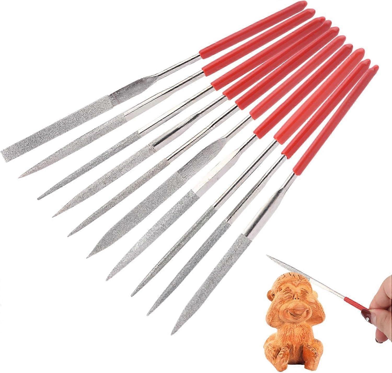 10 Pieces Diamond Needle Files, Mini Needle File Set for Precision Work Set (AAA)