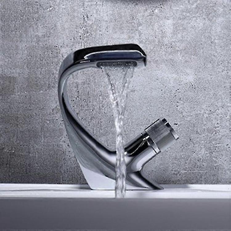 Silver Single Hole Basin Mixer, Brass Bathroom Basin Mixer, Luxury Design Bath Basin Mixer