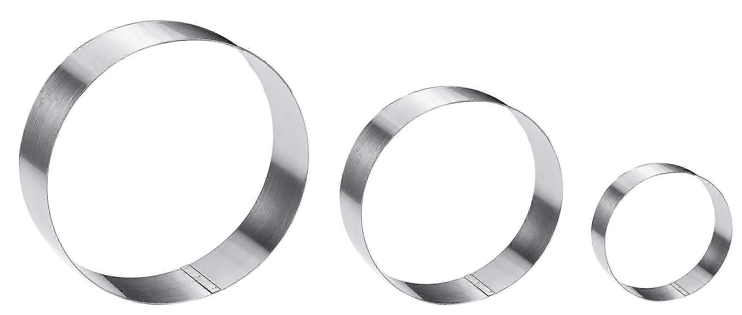 Large Round Cake Ring Set - 3 Inch Biscuit Cutter and Circle Pancake Mold Available in Sizes 4, 6, 8