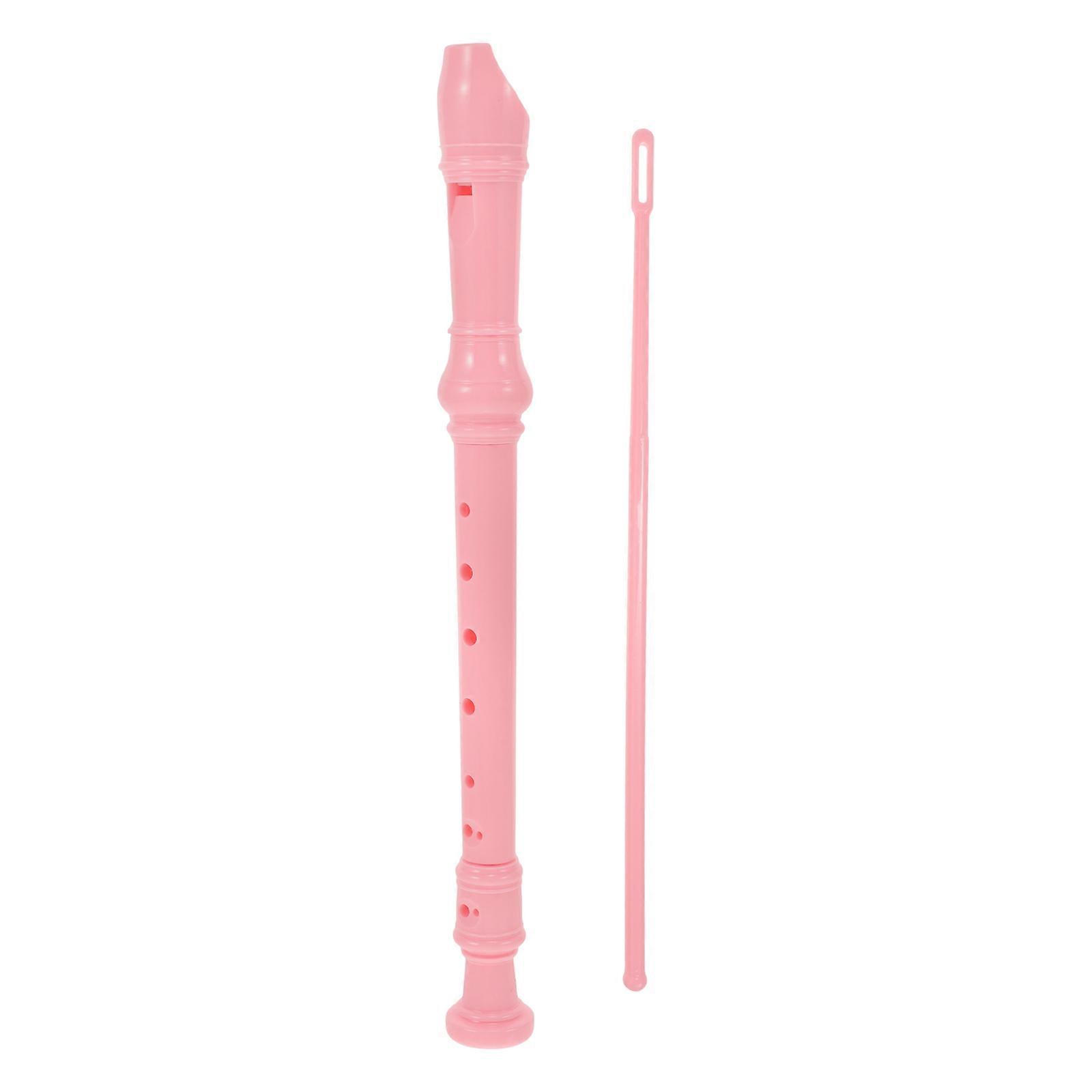Children Recorder Soprano 8 Holes Instrument Beginners Learning Pink Color Easy to Learn 1 Set