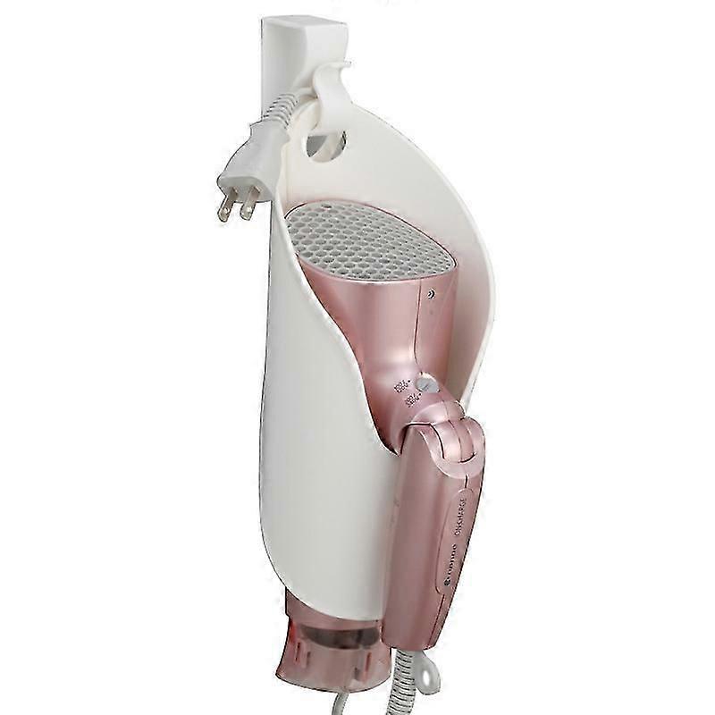 Minimalistische witte wandföhnhouder - compacte stylingtool organizer