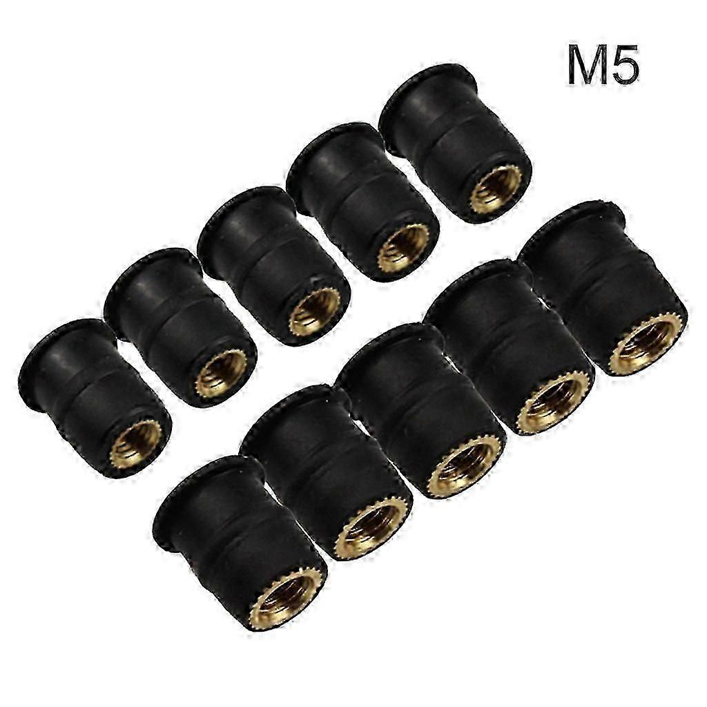 10Pcs Universal M5 Rubber Well Nuts Blind Fastener for Motorbike Windcreen
