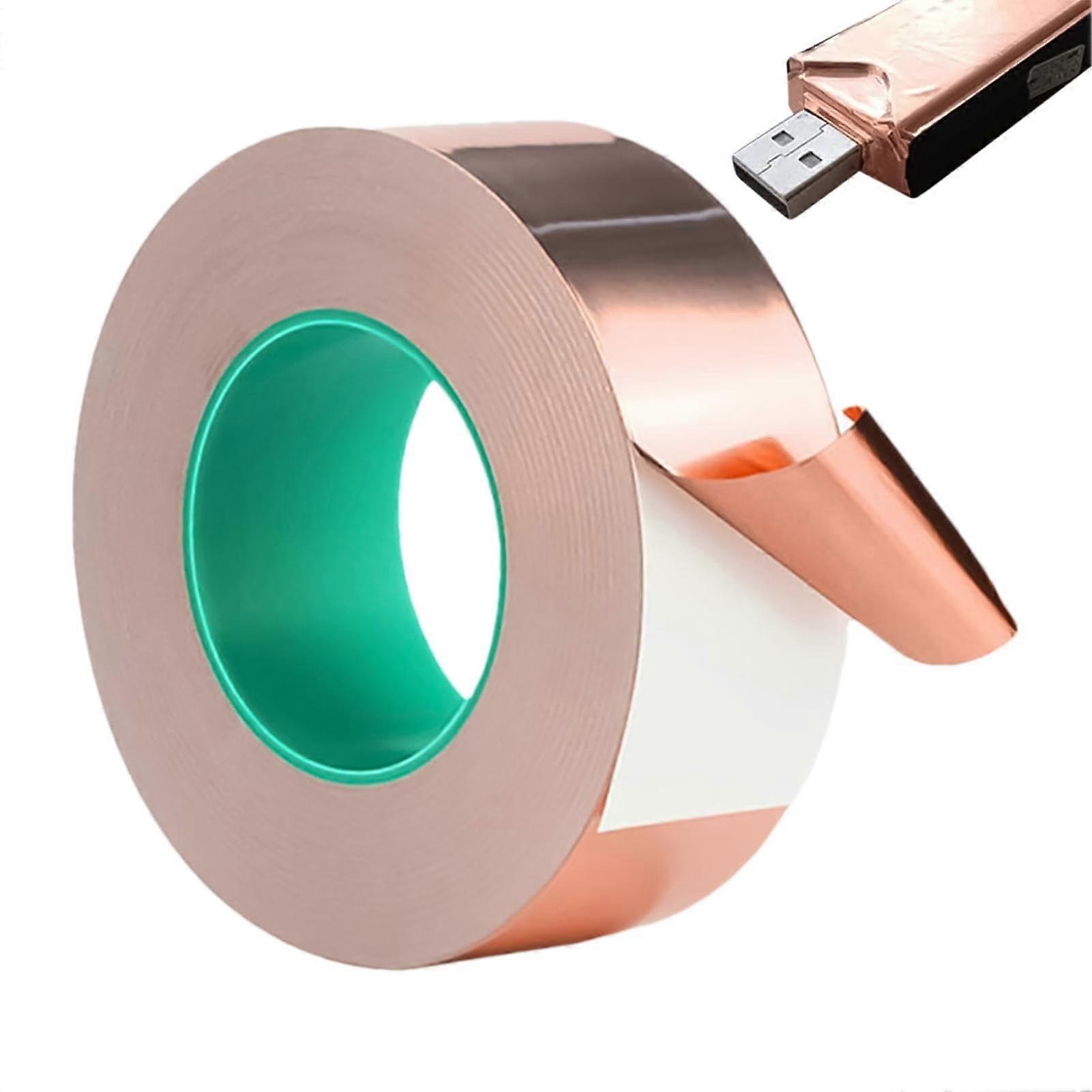 Copper Snail Tape 50mm, Copper Foil Tape for Snail Protection, Conductive Copper Tape, Snail Repellent Shielding Tape