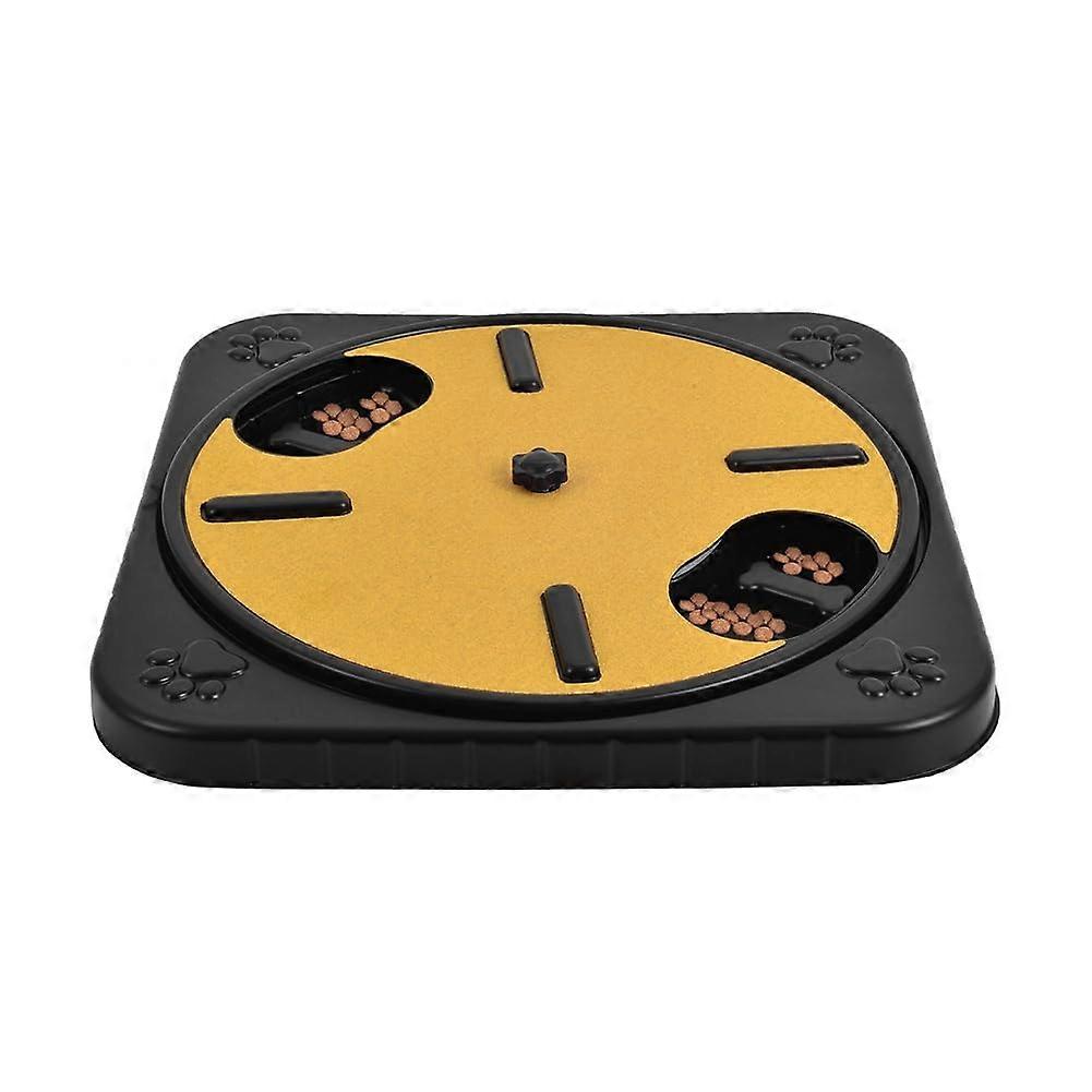 Scratch board for dogs, claws, dog scratch board, snack compartments, rotatable, round, scratch board for dog nails, removable, yellow