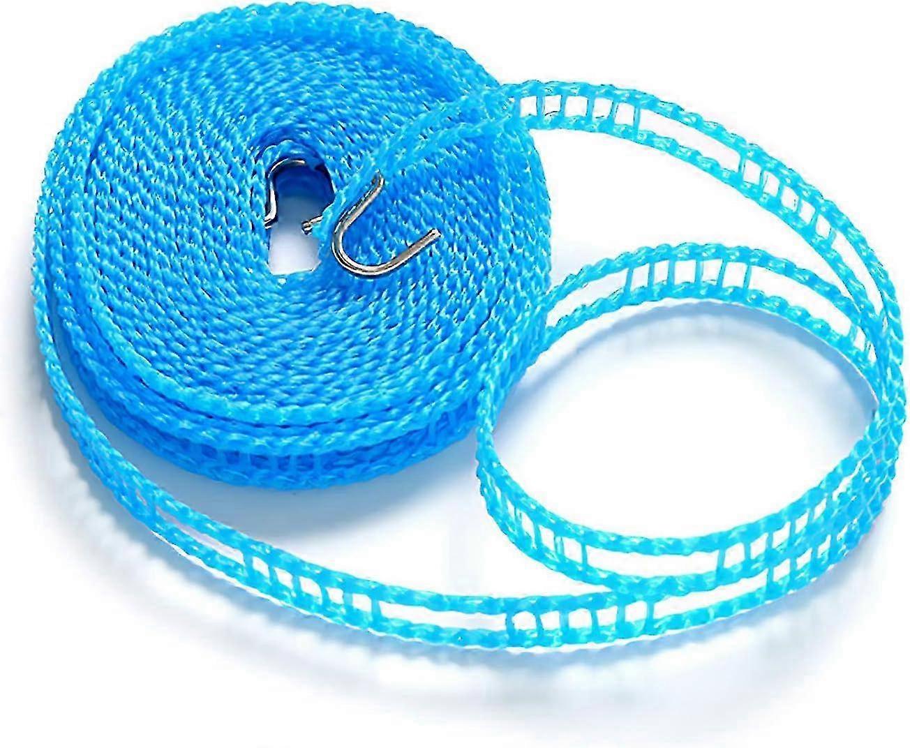 5m Blue Expandable Clothesline - Portable Nylon Camping Line