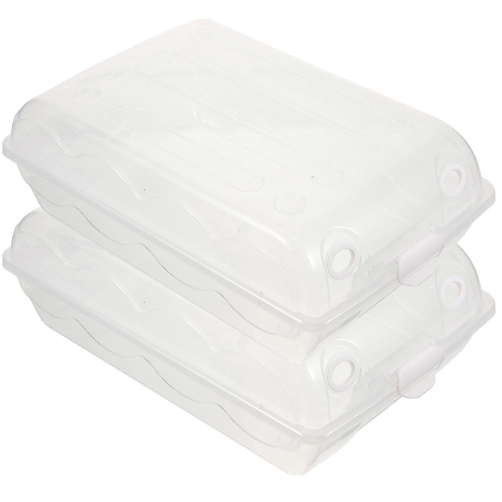 Stackable Plastic Shoe Storage Boxes Thickened Transparent Design Space Saving For Men Women Footwear