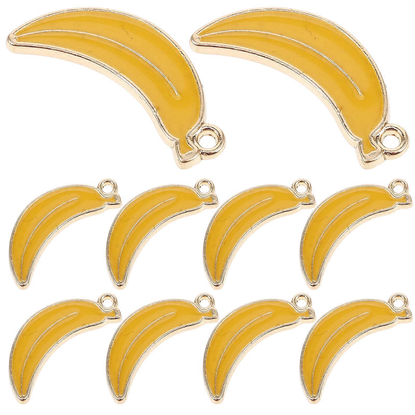 Banana Pendant Charms 10pcs Lightweight Hanging Ornaments for Keychains, Jewelry Making, and DIY Crafts Unique Banana Shape Design for Friends