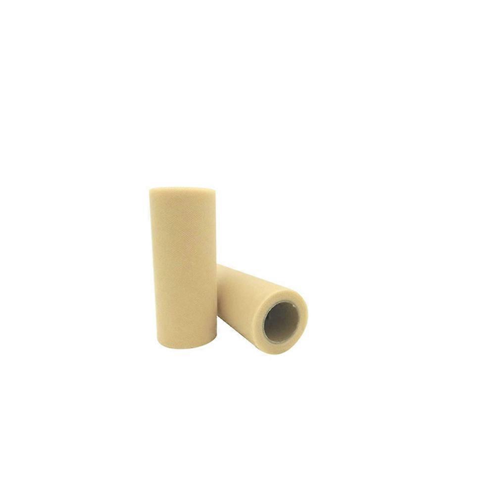 Polyester Tulle Fabric Rolls Wedding Table Decoration Beige 2200x15x0.1cm 2Pcs