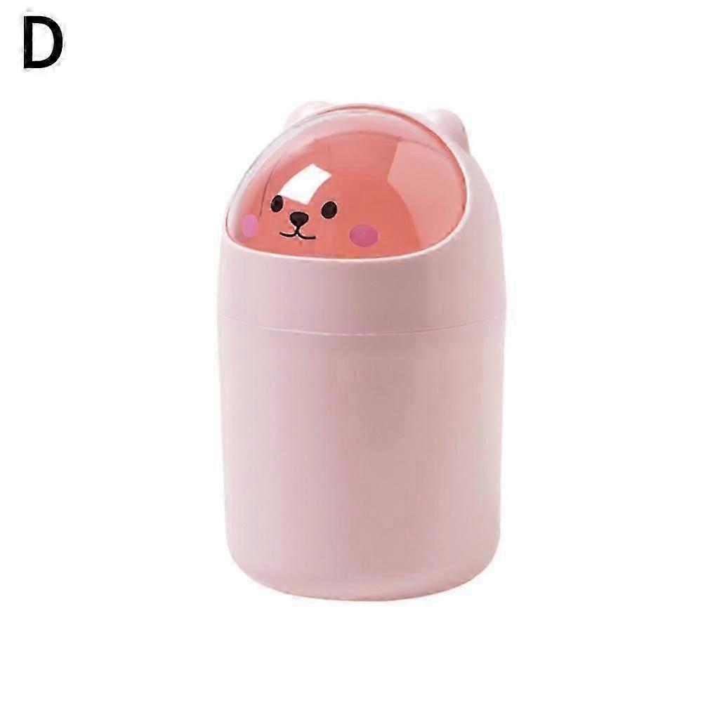 Cute Desktop Trash Can Kids Mini Garbage Can with Lid Desk Waste Bin for Bedroom