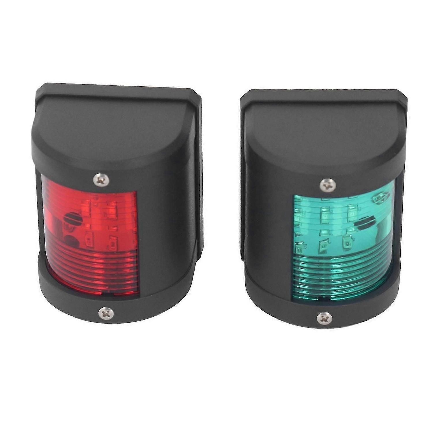 2Pcs LED Navigation Light PC Starboard Green Port Red 112.5 Beam Angle IP54 Waterproof 2NM Marine Boat Light 12V 24VDC
