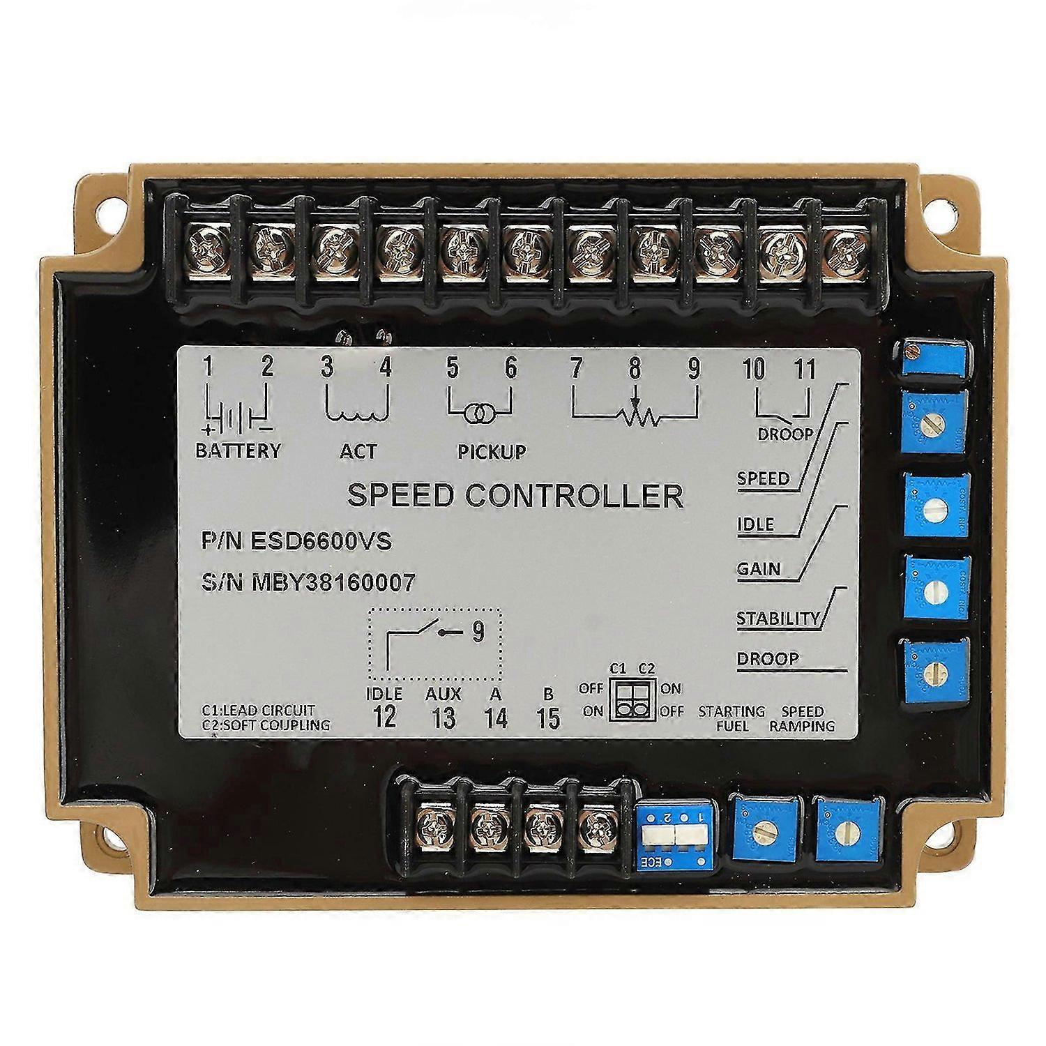 Electronic Speed Governor ESD6600VS Reverse Voltage Protection Generator Engine Speed Controller 1224 VDC