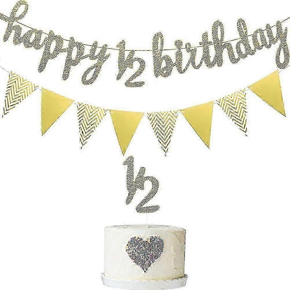 Glitter Happy Birthday Banner