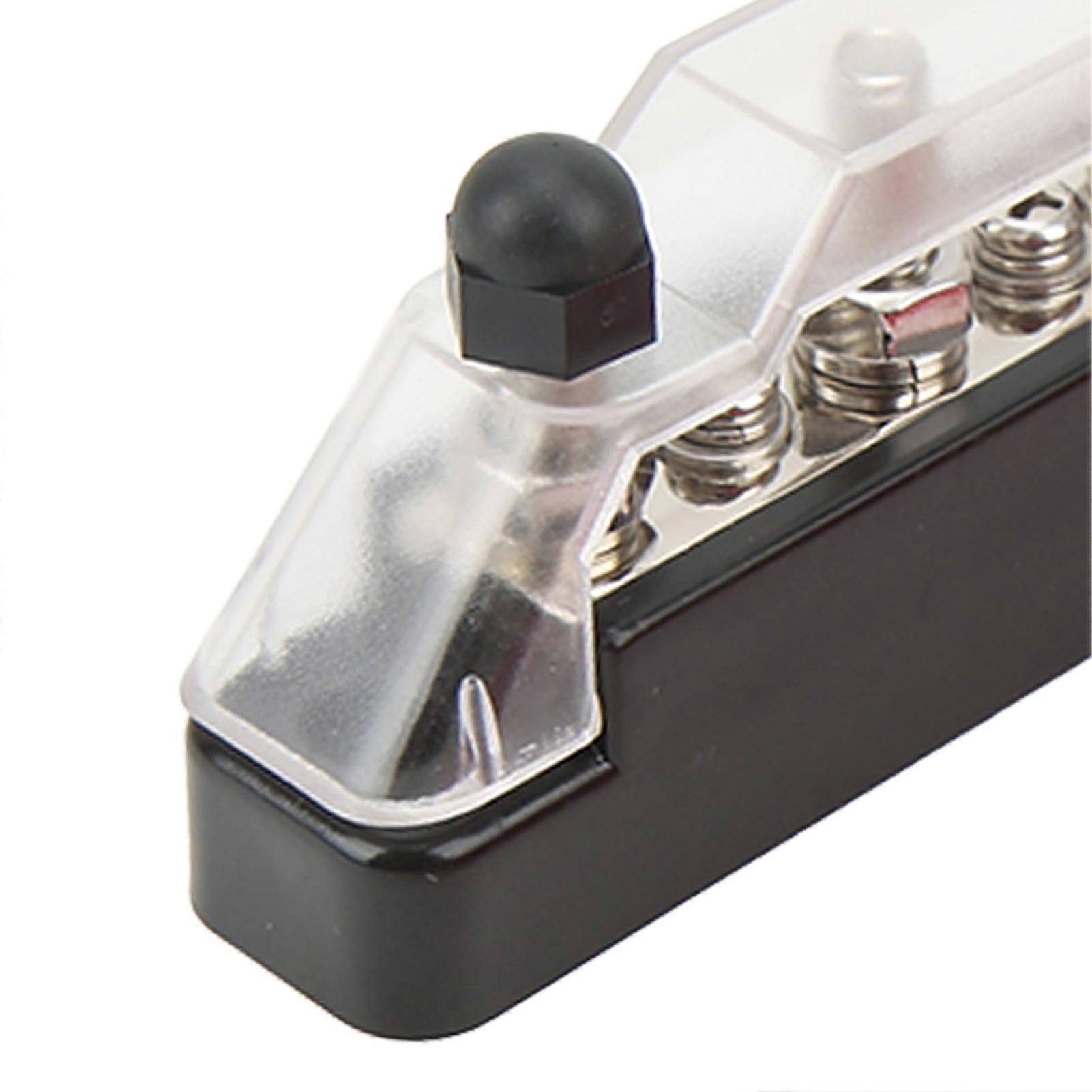 Power Distribution Block 48V 150A 7 Way Red and Black Bus Bar Junction Block with Cover for Car RV Truck Marine Boat