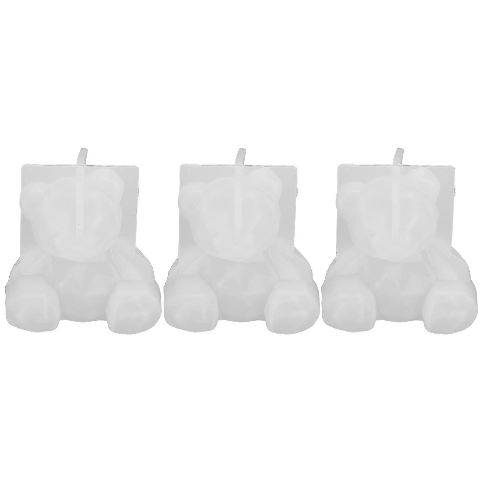 3 stk bjørneform harpiks støbeforme 3d epoxy dyr silikone form til dekoration