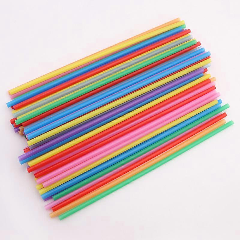 300 Pcs Colorful Plastic Long Disposable Drinking Straws（300pcs）
