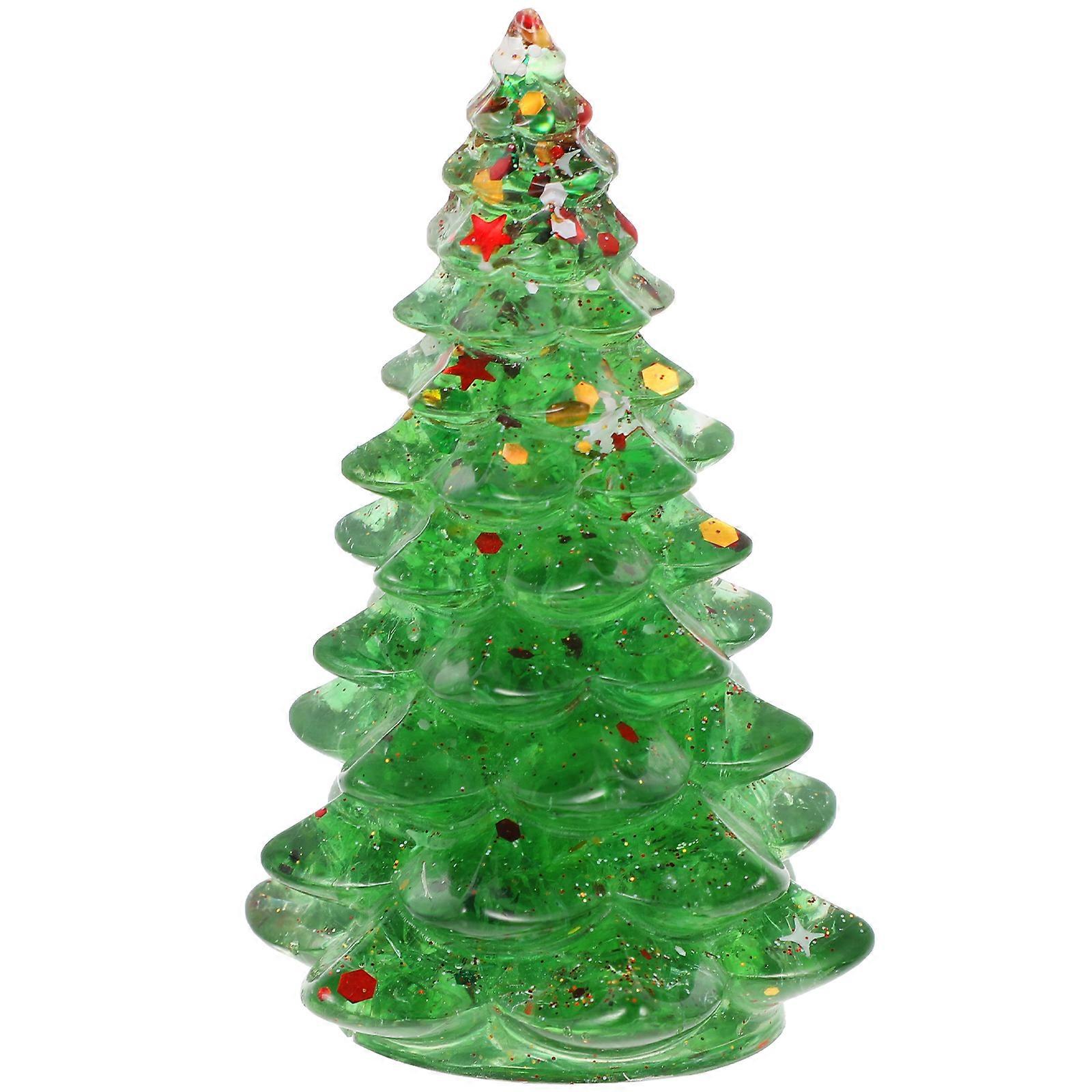 Mini Christmas Trees Ornaments Craft Display 5.5x5.5x8.5cm Synthetic Resin 1Set