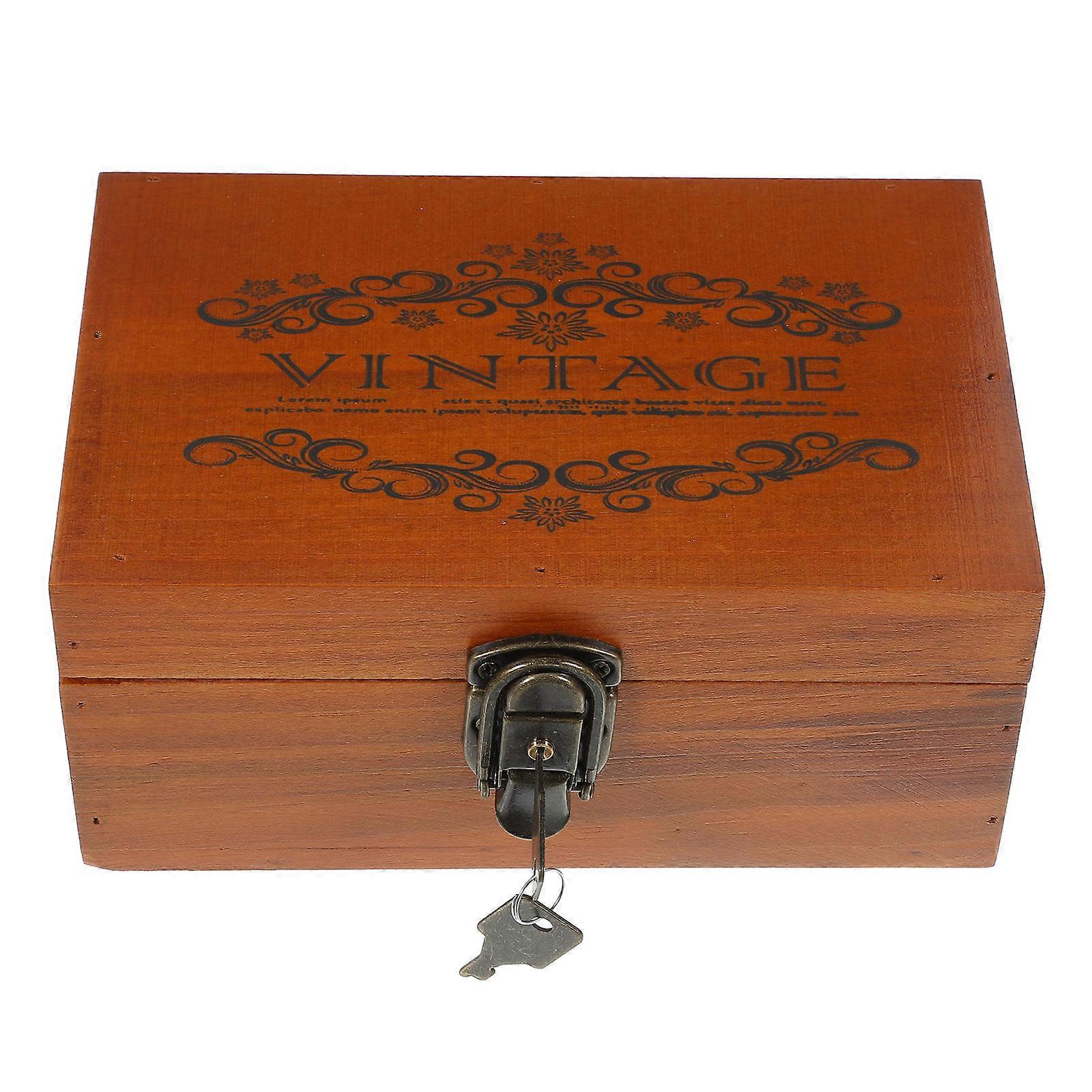 Compartment Storage Box Wooden Rectangular For Shop 1Set