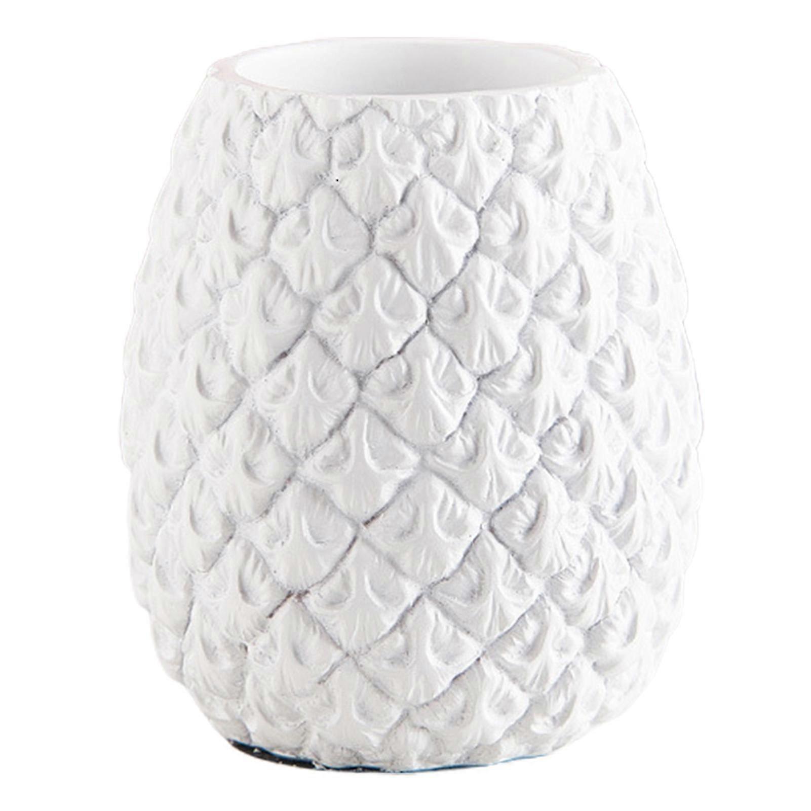 Cute Pineapple Resin Pen Holder - White