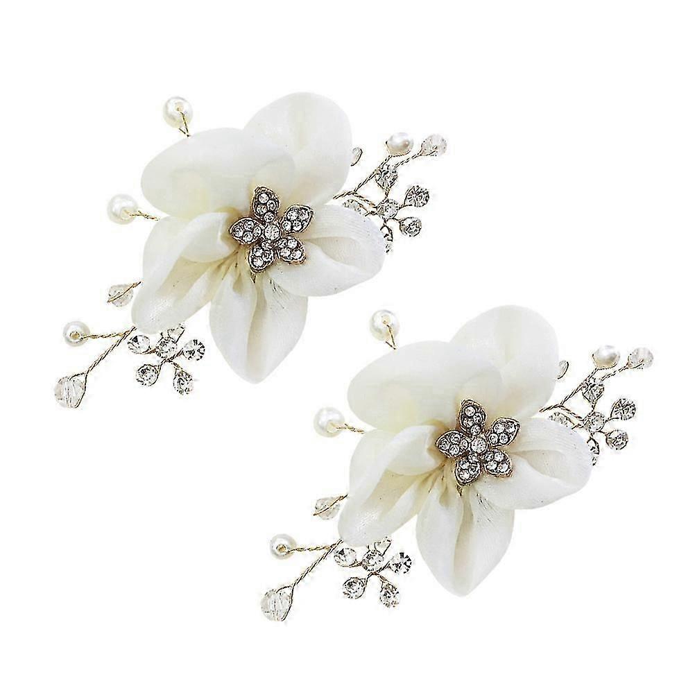1 Pair Wedding Flower Shoe Buckle Bride Rhinestone Shoe Clip Shoe Decoration Accessories